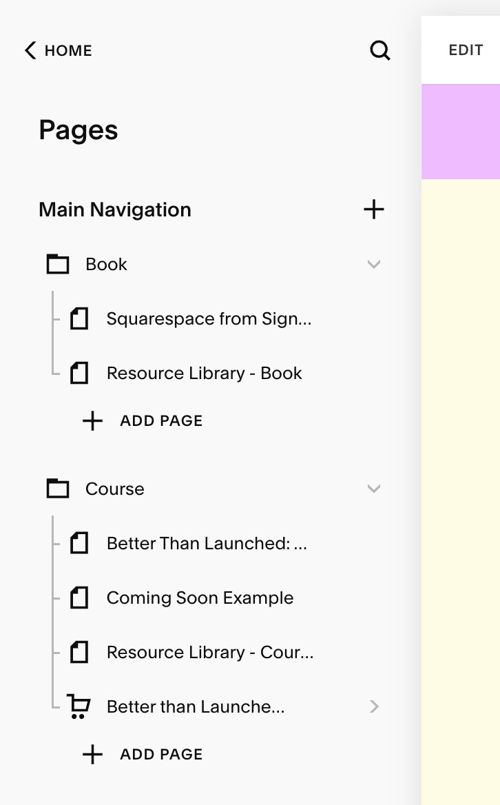 Figure 6.3 – The Pages panel