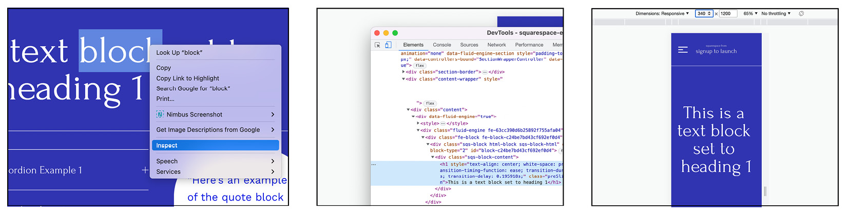 Figure 8.11 – Using Inspect on Google Chrome to simulate different screen sizes