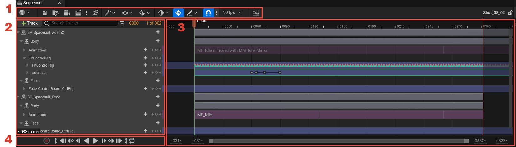 Figure 9.2: The Level Sequencer interface