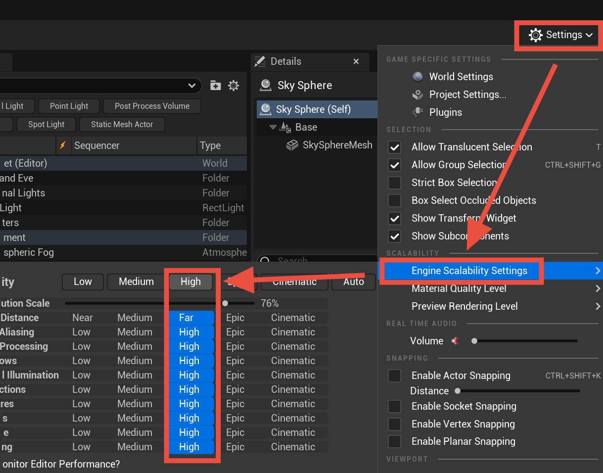 Figure 9.4: Changing Engine Scalability Settings