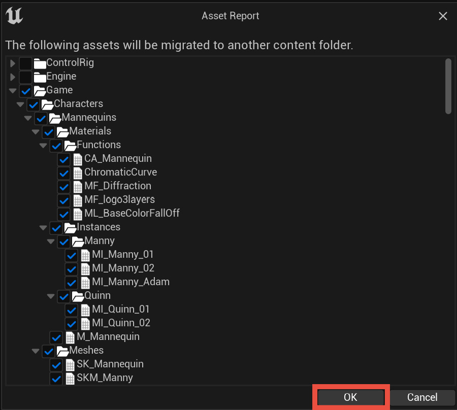 Figure 9.6: The Asset Report popup