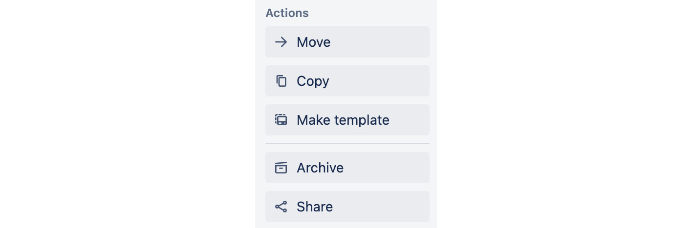 Figure 2.16 – The card action menu