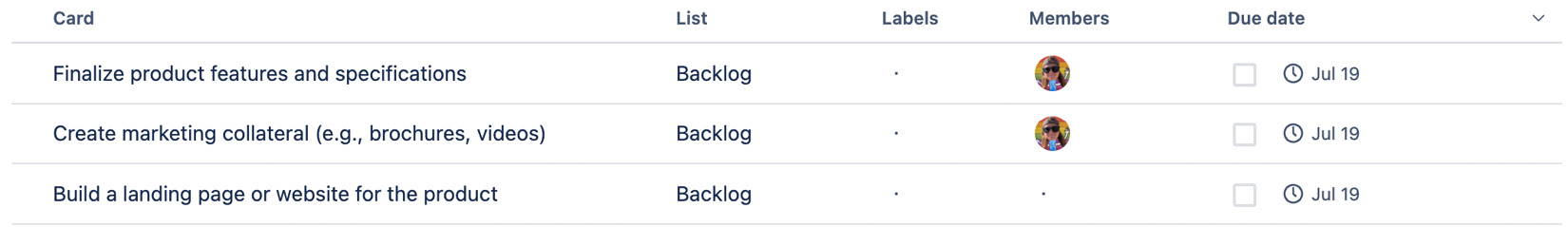 Figure 4.16 – Cards organized in rows