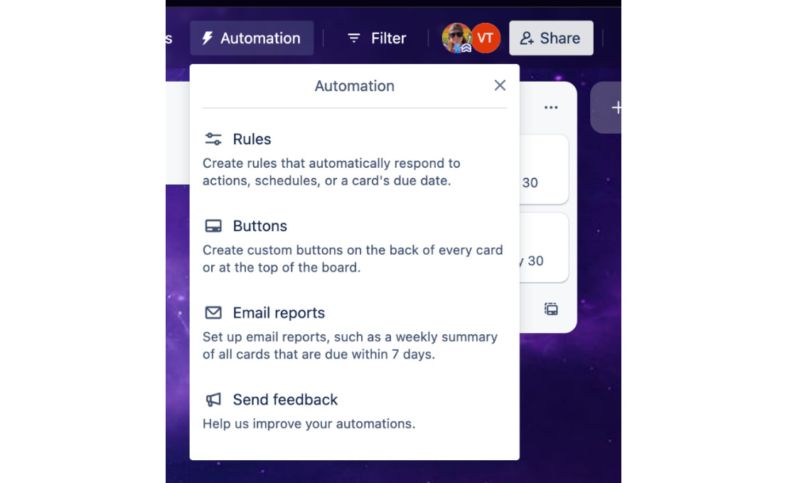 Figure 7.1 – Automation modal