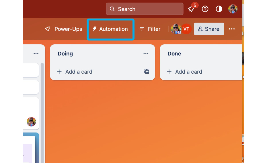 Figure 9.1 – Automation button in board toolbar