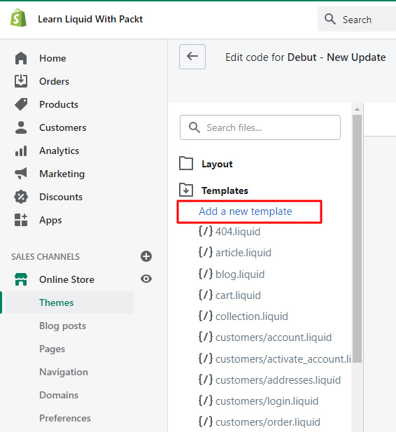 Figure 1.16 – Creating a new template file
