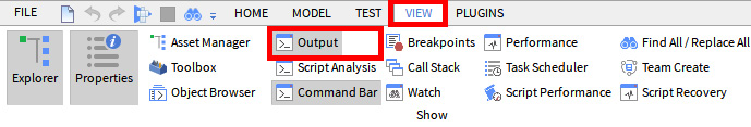 Figure 1.2 – Opening the Output frame
