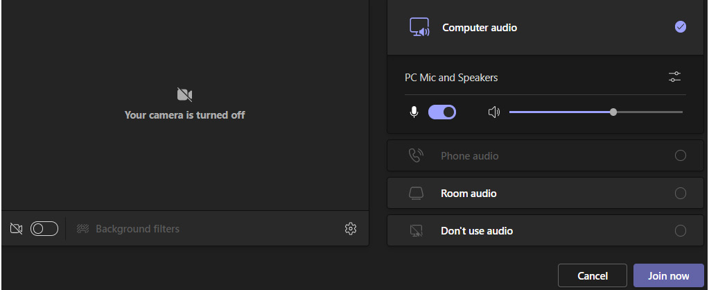 Figure 1.13 – Audio and video options
