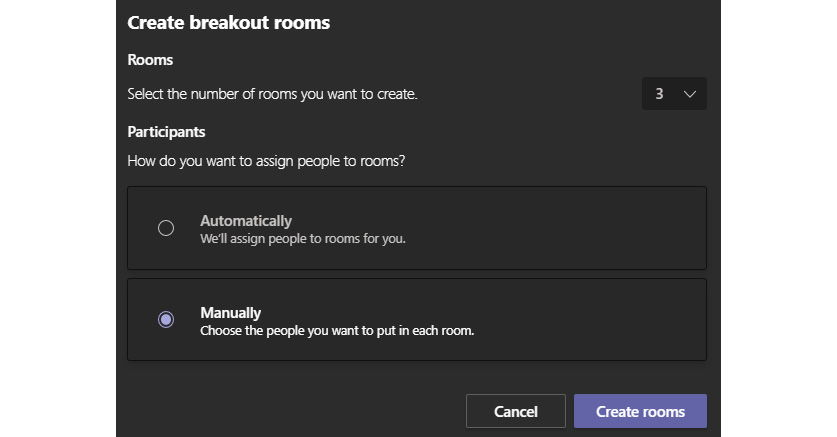 Figure 1.36 – Creating Breakout Rooms
