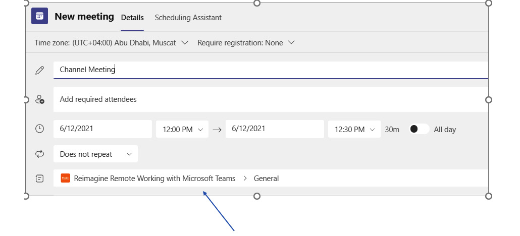 Figure 1.42 – Creating a new channel meeting
