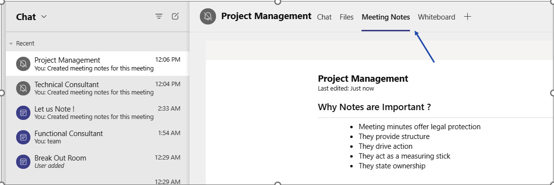 Figure 1.46 – Adding notes during and after a meeting
