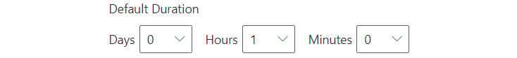 Figure 1.62 – Duration to block the staff calendar
