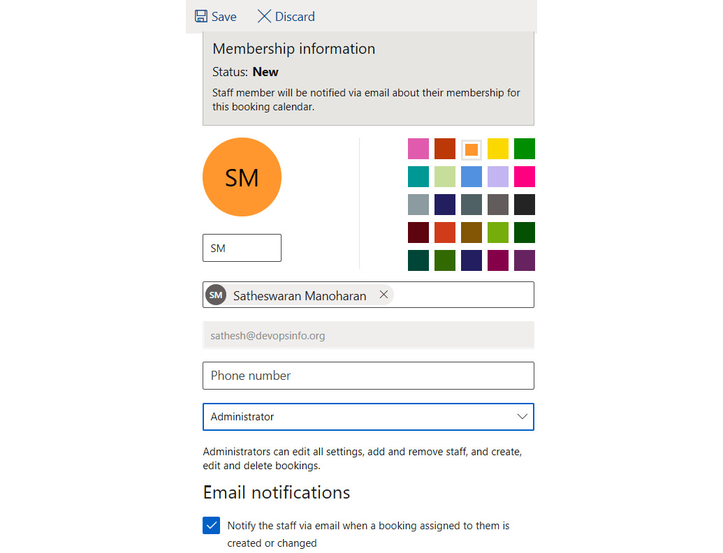 Figure 1.72: Updating the staff details
