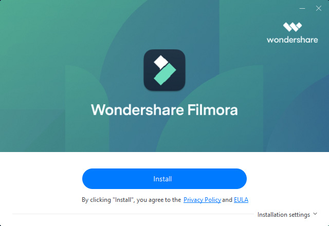 Figure 1.3: Wondershare Filmora installation window