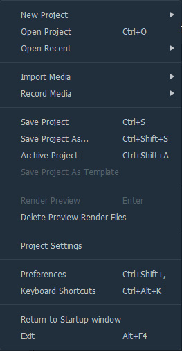 Figure 2.4: The File menu