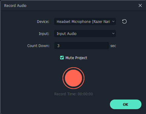 Figure 4.4: Record Audio window