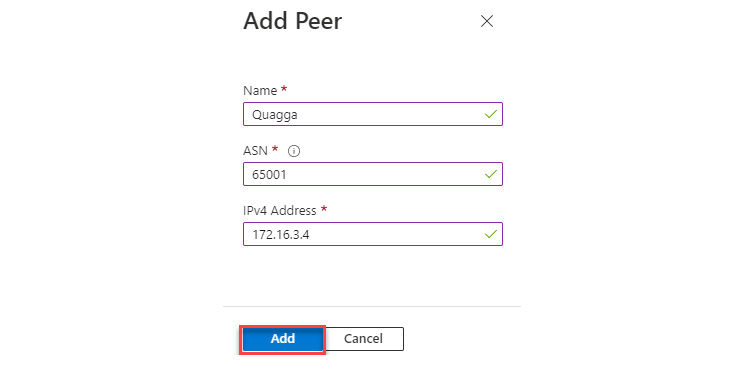 Figure 8.1﻿4 – Route Server peering information