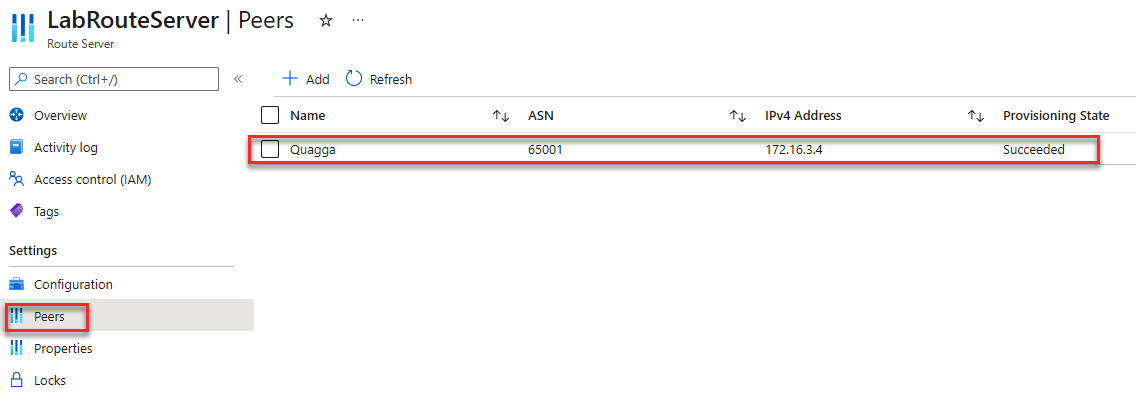 F﻿igure 8.1﻿5 – Route Server new peering information