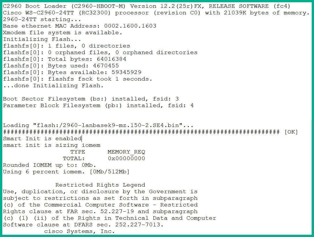 Figure 2.8: CLI of a Cisco IOS router