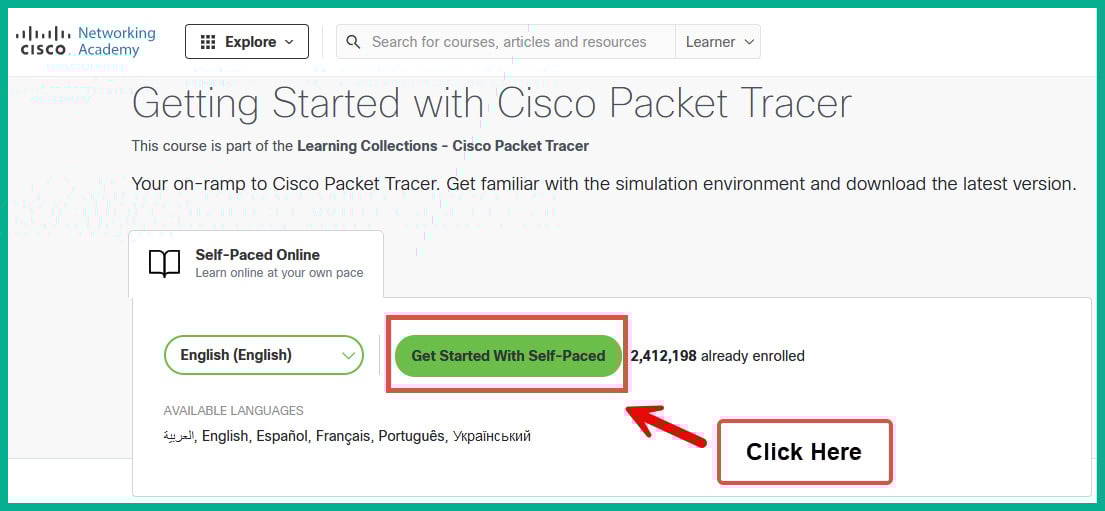 Figure 2.9: Packet Tracer course