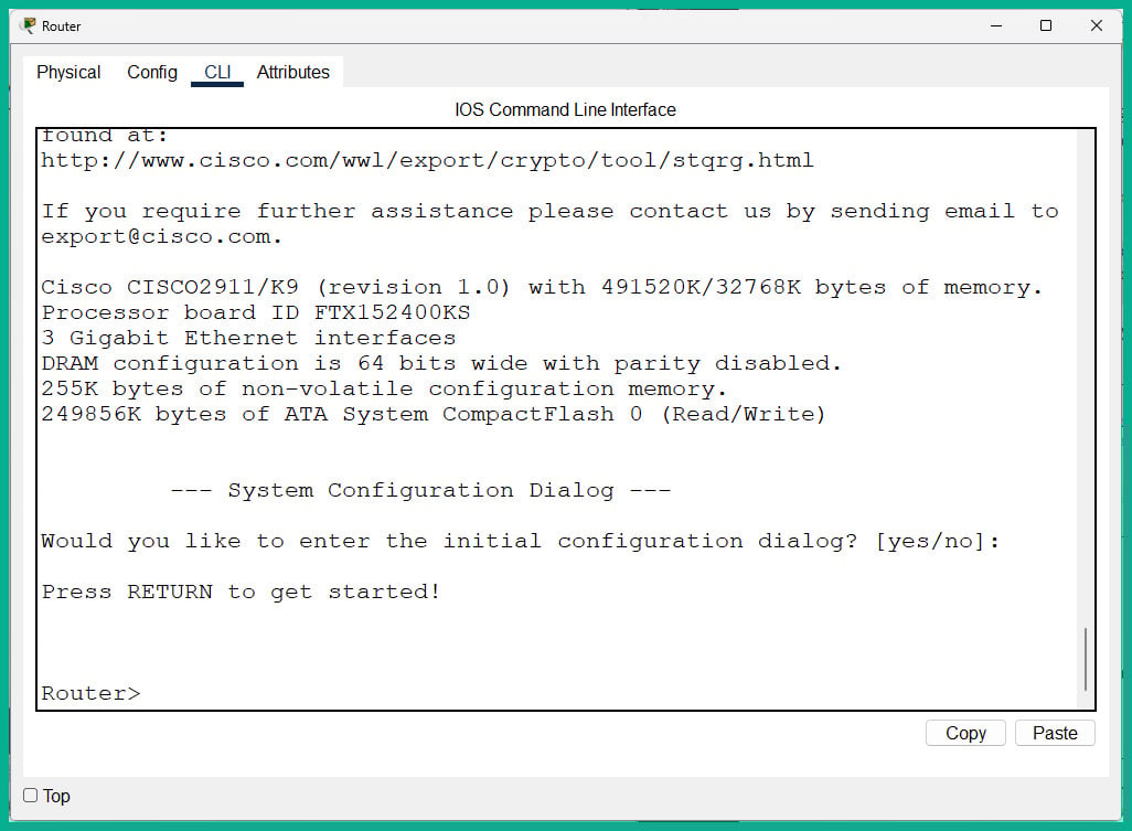 Figure 2.26: Router CLI