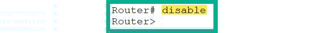 Figure 2.29: Moving to User Exec mode