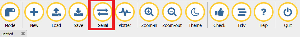 Figure 1.27 – Serial button location
