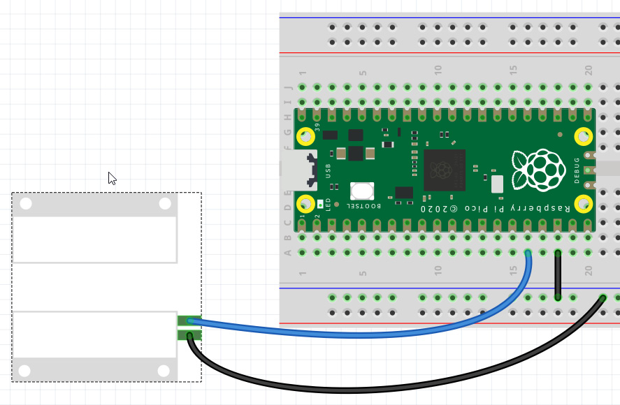 Figure 3.2 – Fritzing schematic for connecting the door sensor to the Pico
