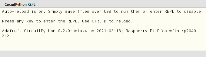 Figure 3.6 – Python interpreter on the Pico
