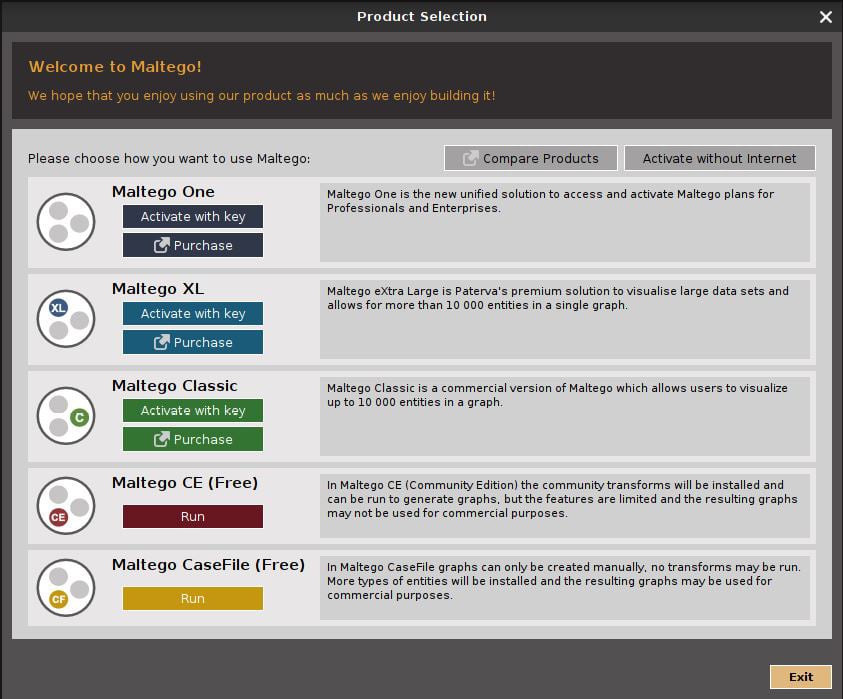 Figure 1.15 – The Maltego splash screen
