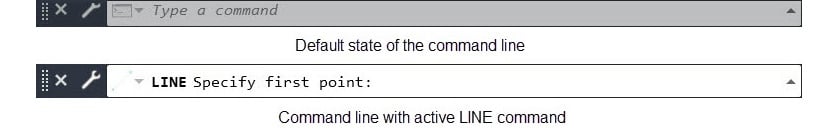 Figure 1.10: The diﬀerent states of the command line
