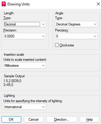 Figure 1.22: The Drawing Units window
