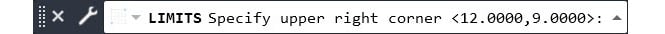 Figure 1.24: The limits command with the upper right-hand corner prompt
