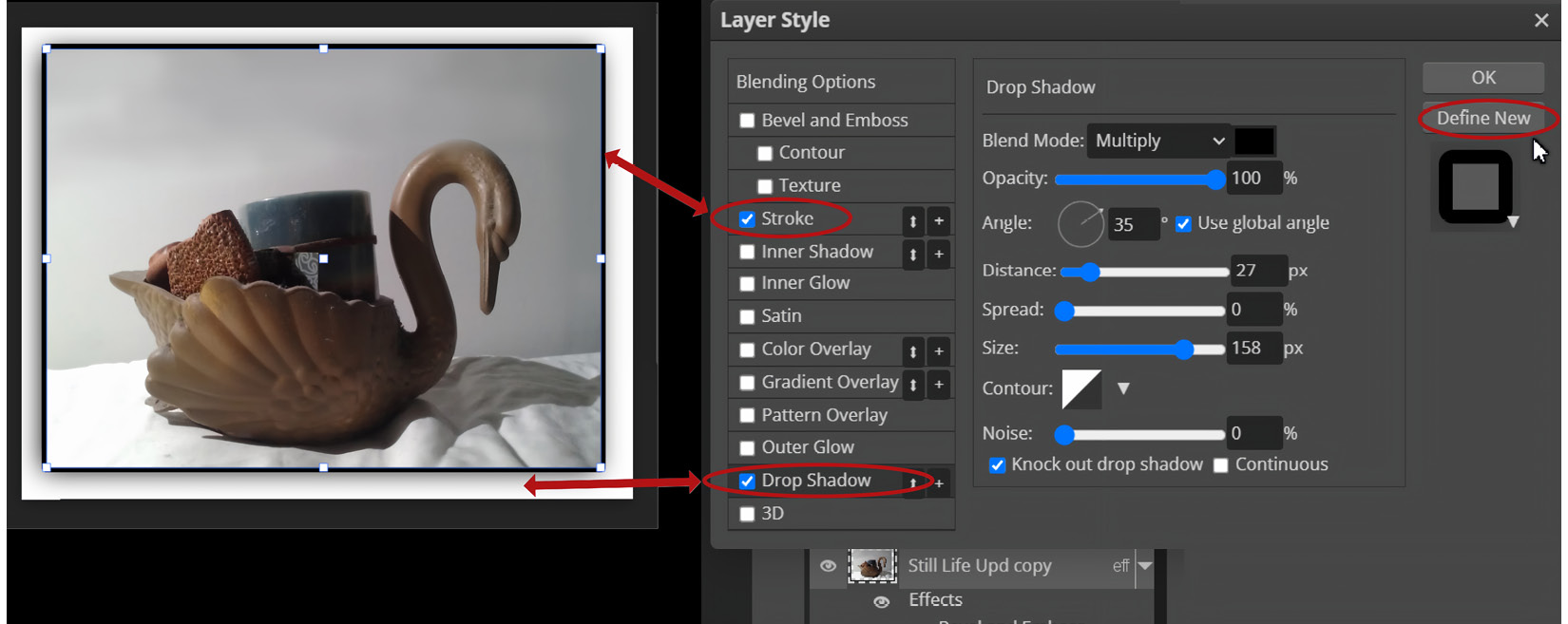 Figure 4.27 – Applying a border using layer effects