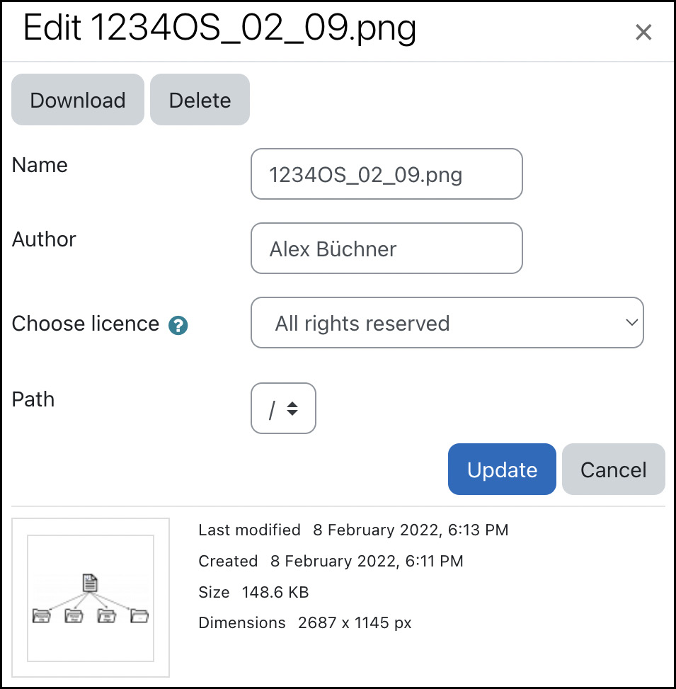 Figure 2.13 – Moodle file details
