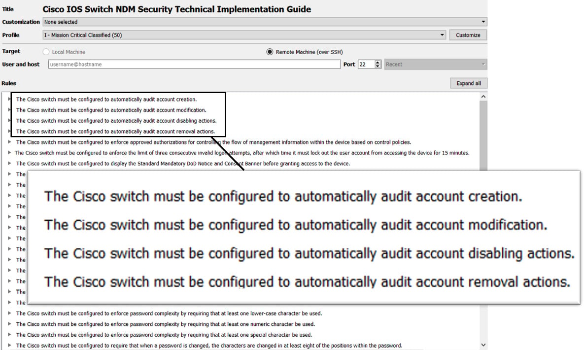  Figure 1.27 – Cisco IOS Switch security baseline
