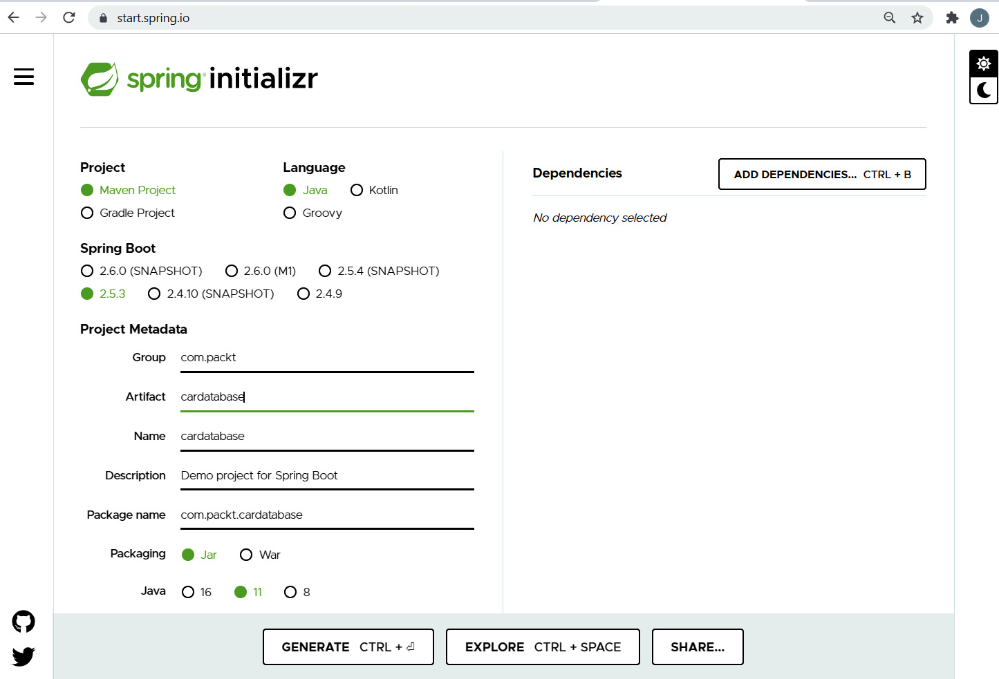 Figure 1.3 – Spring Initializr
