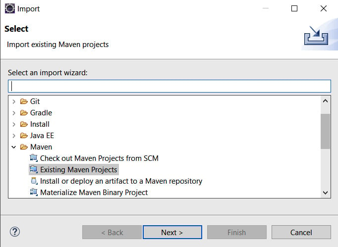 Figure 1.6 – Import wizard (Step 1)
