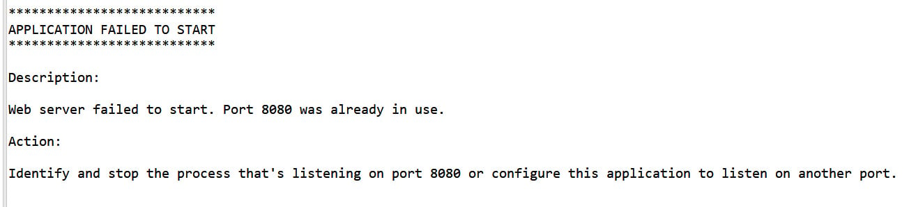 Figure 1.13 – Port already in use
