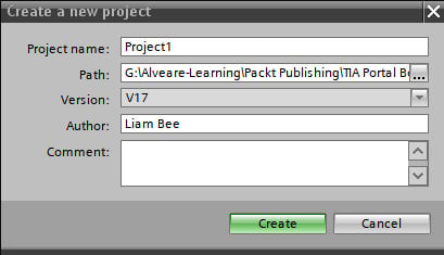 Figure 1.6 – Create a new project dialog box
