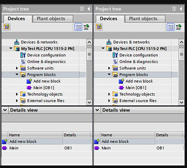 Figure 1.14 – Example of Project tree and Details view displaying the same child objects
