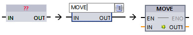 Figure 1.18 – Example of an empty instruction box being defined as a MOVE instruction
