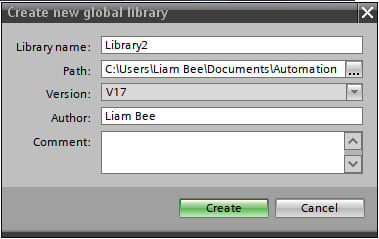 Figure 1.23 – Create new global library dialog box
