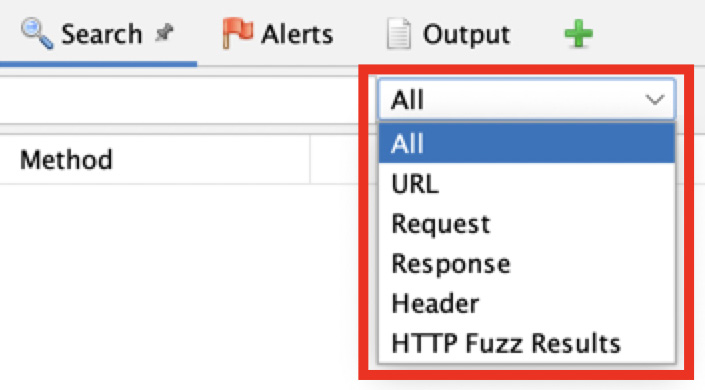 Figure 2.17 – The Search drop-down menu