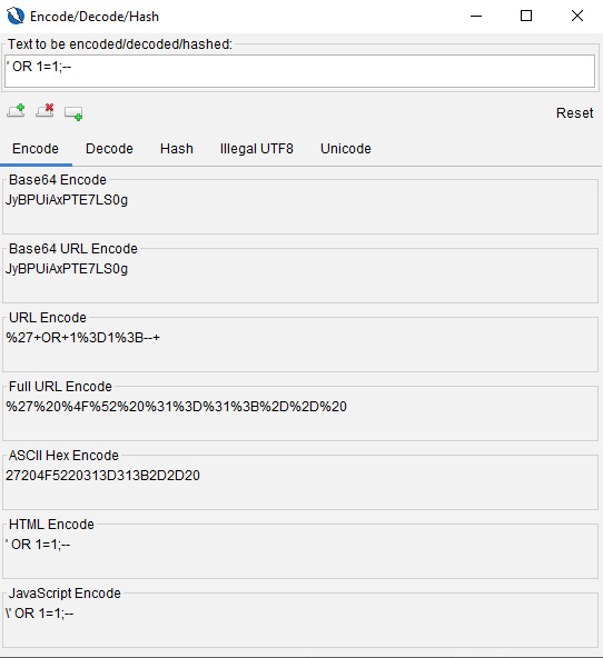 Figure 2.28 – The Encode/Decode/Hash dialog box