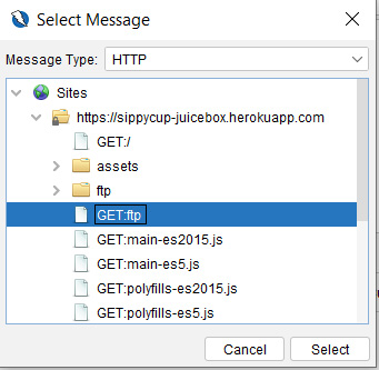 Figure 2.30 – The Fuzzer Select Message window