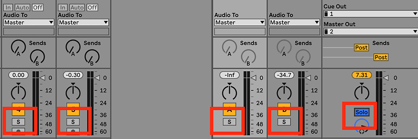 Figure 1.17 – Cue and Solo buttons