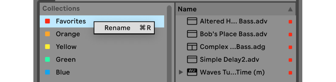 Figure 1.6 – Renaming a collection folder