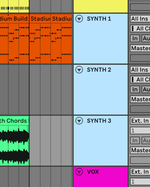 Figure 10.21 – Selected tracks for grouping