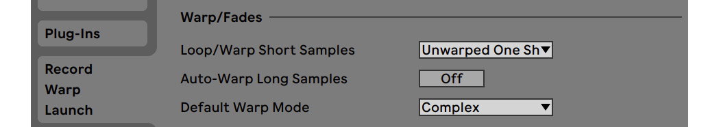 Figure 3.24 – Warp settings in Preferences